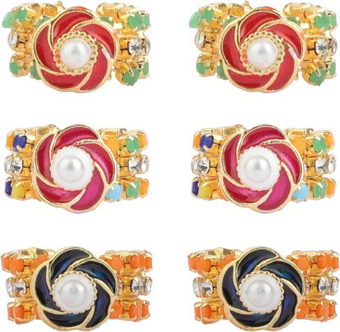 Set of 3 Pair of Bangles Designer God Set for Ganesh/Laddu Gopal/Devi Maa/Radha Krishna Haar Sringar Deities jewellary for All God Statue for Indian Traditional Ganpati and Navratri (Size:-0.5")(Green, Orange and Multicolour) in Saudi Arabia