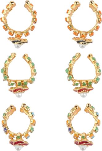 Set of 3 Pair of Bangles Designer God Set for Ganesh/Laddu Gopal/Devi Maa/Radha Krishna Haar Sringar Deities jewellary for All God Statue for Indian Traditional Ganpati and Navratri (Size:-0.5")(Green, Orange and Multicolour) in Saudi Arabia