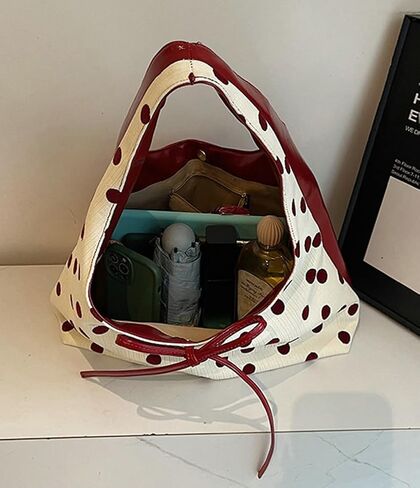 مترهل البولكا نقطة المتشرد حقائب النساء ربطة القوس فيونكة تحت الإبط حقيبة كتف الهلال Crossbody المحافظ السفر حقيبة يد للعمل 2025 in Kuwait
