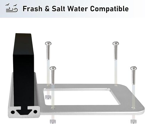 Aluminium Trolling Motor Mount, Transom Motor Mount for Kayaks, Kayak Trolling Motor Mount with Aluminum Locking Lip, Trolling Motor Bracket in Freshwater and Saltwater (1 Pack, Black) in Kuwait