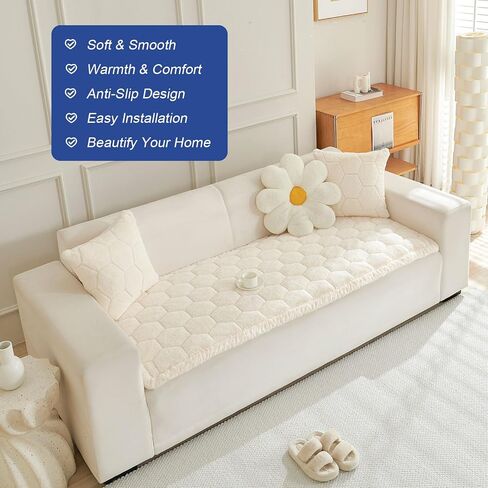 New Thick Sofa Covers Washable - Soft Corduroy Universal Sofa Cover 2 3 4 Seater, Non-Slip Couch Cover, Couch Seat Covers Sofa Slipcovers Furniture Protector for Living Room (Dark Grey, 70x150cm) in Saudi Arabia