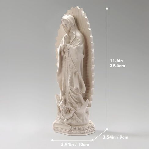 تمثال سيدة غوادالوبي الديني، تمثال مريم العذراء مقاس 11.6 بوصة، منحوتة من الراتنج، فن ديني ملهم لديكور المنزل/هدية كاثوليكية، تمثال الأم ماري in Kuwait