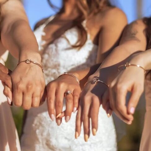 Love Knot Bangle Bracelet - Simple Tie The Knot Cuff Stretch Bracelet for Bridesmaid Proposal - Bridesmaid Gift Box - I Couldn't Tie The Knot Without You, Wedding Gift in Saudi Arabia