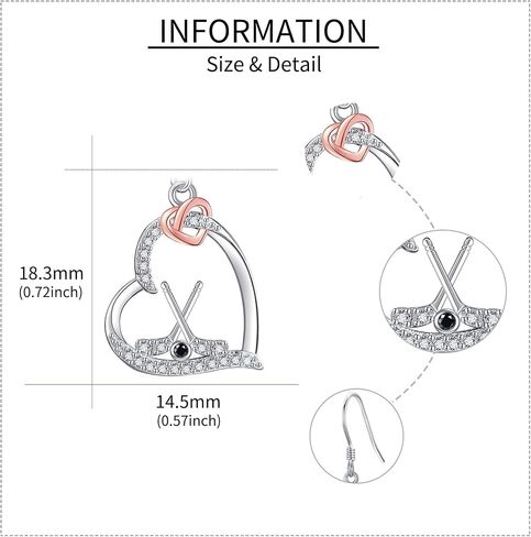 YAFEINI Baseball Heart Earrings Sterling Silver Baseball and Baseball Bat Cross Earrings Baseball Jewelry for Women Baseball Fans Gifts in Saudi Arabia