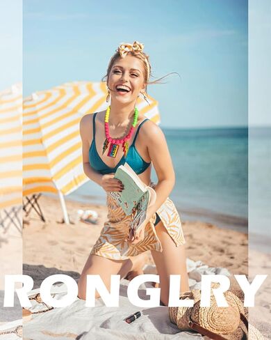 Ronglry 80s تتسابق زي الملحقات للنساء 80s قلادة النيون الخرز القلائد لتوهج حزب الخرز القلائد مع البرق / الشريط النيون المجوهرات للنساء 80's حزب زينة تفضل in Kuwait