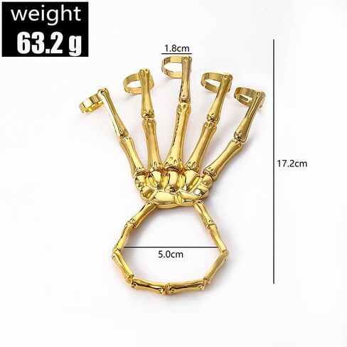 Ghost Claw Metal Skeleton Bracelet Gothic Finger Wristband Skull Fingers on Party Halloween Accessories Jewelry in Saudi Arabia