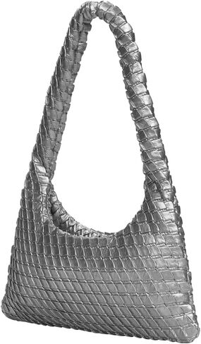 KWANI Textured Hobo Bag - PU Leather Shoulder Tote Handbag for Women, Magnetic Closure, Casual Work Travel Bag in Saudi Arabia