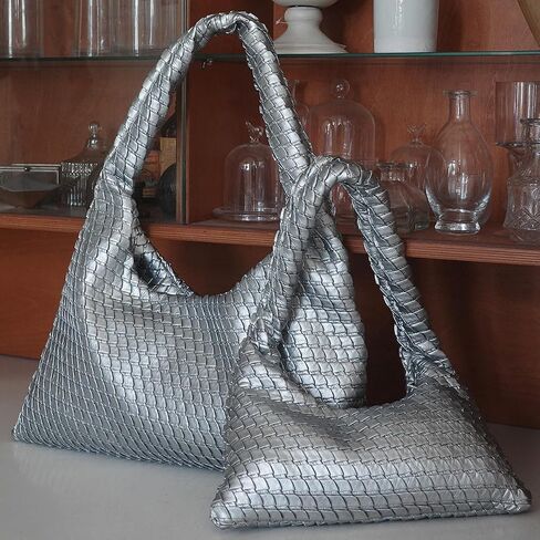 KWANI Textured Hobo Bag - PU Leather Shoulder Tote Handbag for Women, Magnetic Closure, Casual Work Travel Bag in Saudi Arabia