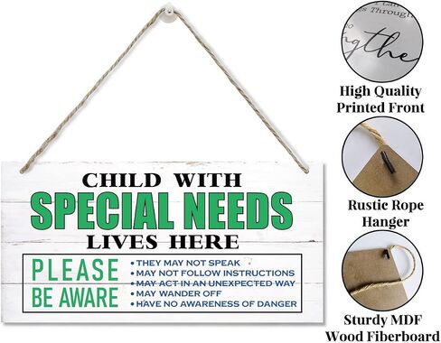 EDCTO Autism Sign, Decorative Wood Wall Art, 12 x 6 inch MDF Material, Rustic Autism Family Hanging Wall Decor in Kuwait