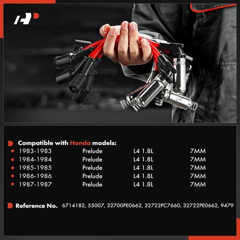 A-Premium 5PCS Spark Plug Wires Compatible with Honda Prelude 1983 1984 1985 1986 1987, 1.8L in Saudi Arabia