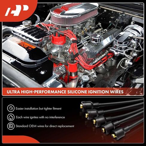 A-Premium 5PCS Spark Plug Wires Compatible with Honda Prelude 1983 1984 1985 1986 1987, 1.8L in Saudi Arabia