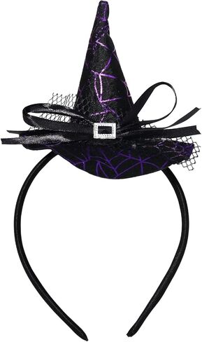 Halloween Witch Hat Headband Spider Web Hair Bands Cute Hair Accessories for Women Halloween Party in Saudi Arabia