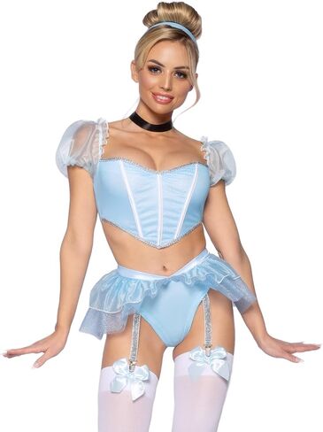 Leg Avenue Women's 4 Pc Glass Slipper Cinderella Dress Costume in Saudi Arabia