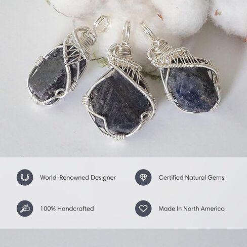 Designs by Nature Gems Handcrafted Raw Gemstone Necklace in Sterling Silver in Saudi Arabia