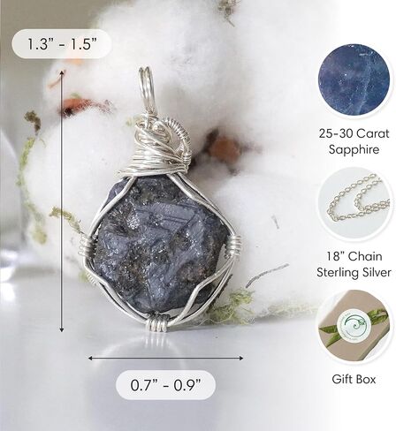 Designs by Nature Gems Handcrafted Raw Gemstone Necklace in Sterling Silver in Saudi Arabia