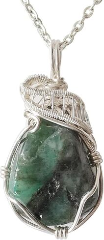 Designs by Nature Gems Handcrafted Raw Gemstone Necklace in Sterling Silver in Saudi Arabia