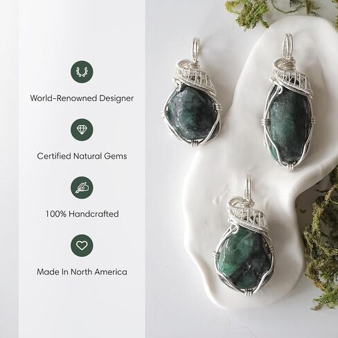 Designs by Nature Gems Handcrafted Raw Gemstone Necklace in Sterling Silver in Saudi Arabia