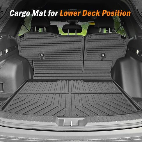 KUST All Weather Cargo Liner Trunk Floor Mat Cargo Mat Custom Fit for Toyota Sienna 2021-2023 2024 (Only Fit with Spare Tire) Black Non-Slip in Kuwait
