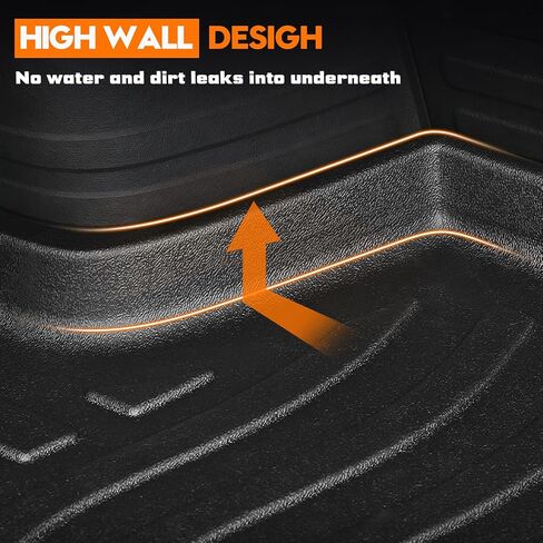 KUST All Weather Cargo Liner Trunk Floor Mat Cargo Mat Custom Fit for Toyota Sienna 2021-2023 2024 (Only Fit with Spare Tire) Black Non-Slip in Kuwait