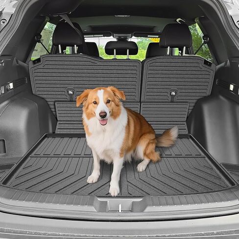 KUST All Weather Cargo Liner Trunk Floor Mat Cargo Mat Custom Fit for Toyota Sienna 2021-2023 2024 (Only Fit with Spare Tire) Black Non-Slip in Kuwait