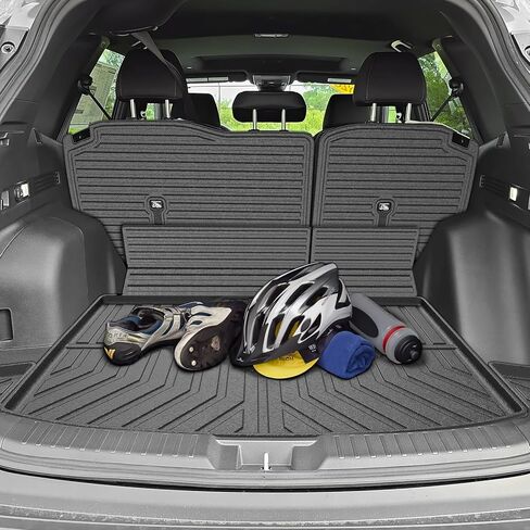 KUST All Weather Cargo Liner Trunk Floor Mat Cargo Mat Custom Fit for Toyota Sienna 2021-2023 2024 (Only Fit with Spare Tire) Black Non-Slip in Kuwait