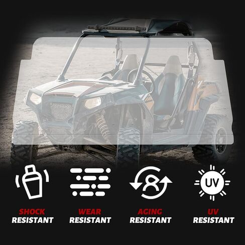 الزجاج الأمامي HECASA متوافق مع 2015-2017 ARCTIC CAT HDX 500، HDX 700، HDX 700 CREW، PROWLER 500 HDX، PROWLER 700 HDX الزجاج الأمامي ذو فتحات تهوية كاملة in Saudi Arabia
