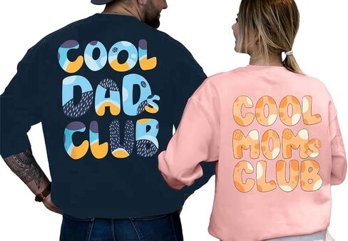 FLOYU Mom Dad Sweatshirt Couple Cool Dad Mom Pullover Husband and Wife Lightweight Crewneck Sweatshirts Gift Tees For Parents in Saudi Arabia