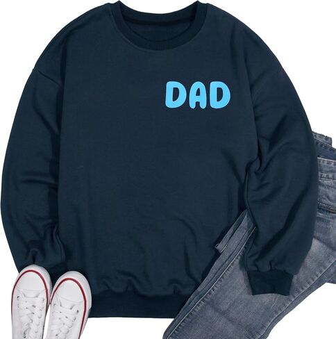 FLOYU Mom Dad Sweatshirt Couple Cool Dad Mom Pullover Husband and Wife Lightweight Crewneck Sweatshirts Gift Tees For Parents in Saudi Arabia