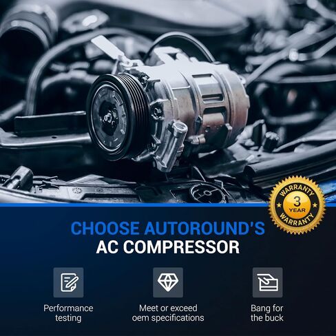 ضاغط تيار متردد Autoround مناسب لـ 1995-2003 Chevy، GMC، Cadillac، Isuzu، Oldsmobile - Silverado، Suburban، Yukon، C1500، C2500، C3500، K1500، K2500، K3500، Escalade، 4.3L 5.0L 5.7L 6.5L 7.4L 8.1L in Saudi Arabia