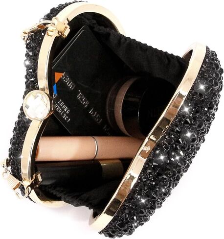 Naimo Womens Heart Bag Rhinestone Evening Bag Handbag Purse for Wedding Cocktail Party in Kuwait