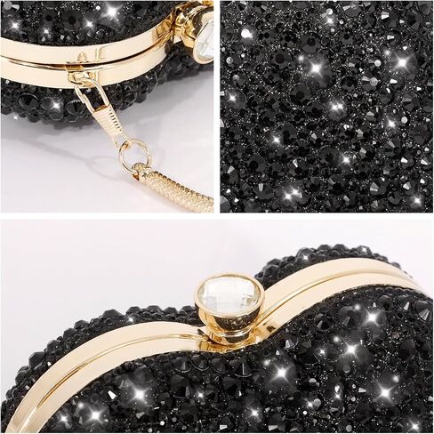 Naimo Womens Heart Bag Rhinestone Evening Bag Handbag Purse for Wedding Cocktail Party in Kuwait