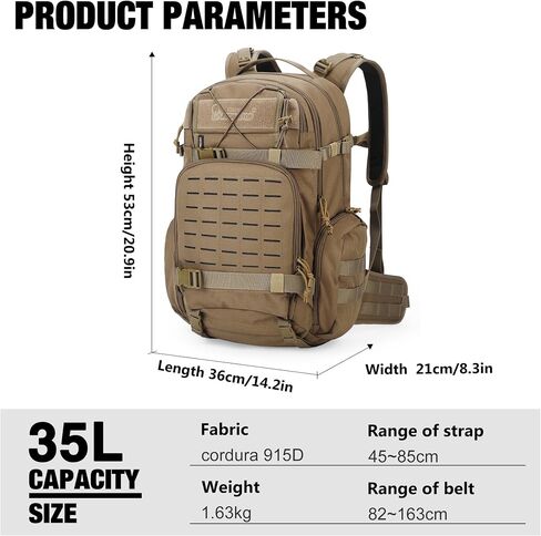 Mardingtop 35L Molle Tactical Military Backpack for Men，Cordura Backpack for Hiking,Camping,Survival in Kuwait
