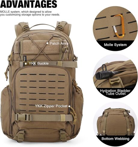 Mardingtop 35L Molle Tactical Military Backpack for Men，Cordura Backpack for Hiking,Camping,Survival in Kuwait