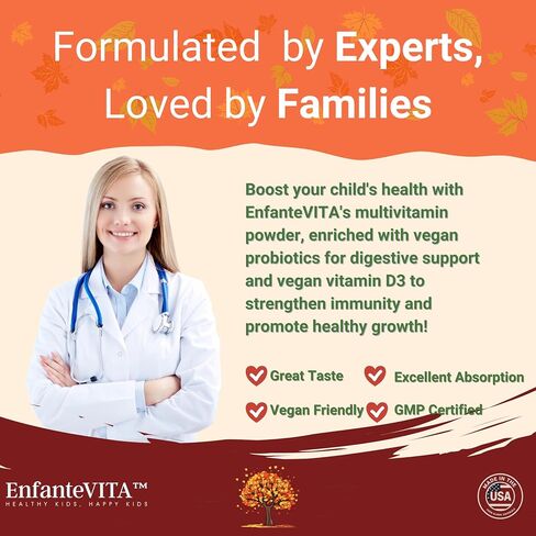 Kids Vitamins Powder – 90-Day Supply – Vegan D3 with Probiotics – Physician-Formulated 15+ Multivitamins – Non-GMO – Made in USA (Natural Raspberry) in Saudi Arabia