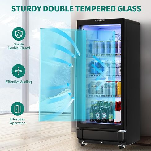 YITAHOME 6 CU.FT. Commercial Beverage Display Refrigerator with Single One Glass Door, Drink Beer Fridge Cooler for Office Garage Bar Gym with Customize Lightbox & Locking in Saudi Arabia