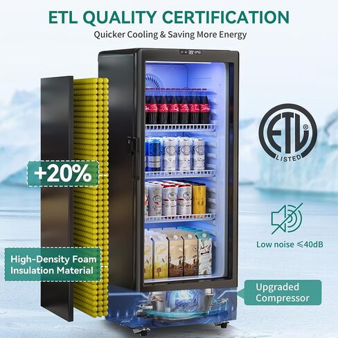 YITAHOME 6 CU.FT. Commercial Beverage Display Refrigerator with Single One Glass Door, Drink Beer Fridge Cooler for Office Garage Bar Gym with Customize Lightbox & Locking in Saudi Arabia