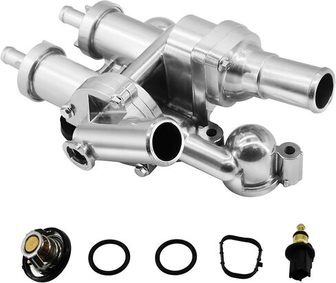 غطاء ترموستات ألومنيوم مطور متوافق مع Chrysler 200 2011-14 Sebring 2008-10 Dodge Avenger 2008-14 Journey 2009-17 Jeep Compass 2007-17 Patriot 2007-17، استبدل 68003582AB in Saudi Arabia