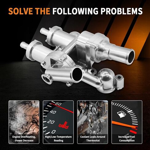 غطاء ترموستات ألومنيوم مطور متوافق مع Chrysler 200 2011-14 Sebring 2008-10 Dodge Avenger 2008-14 Journey 2009-17 Jeep Compass 2007-17 Patriot 2007-17، استبدل 68003582AB in Saudi Arabia