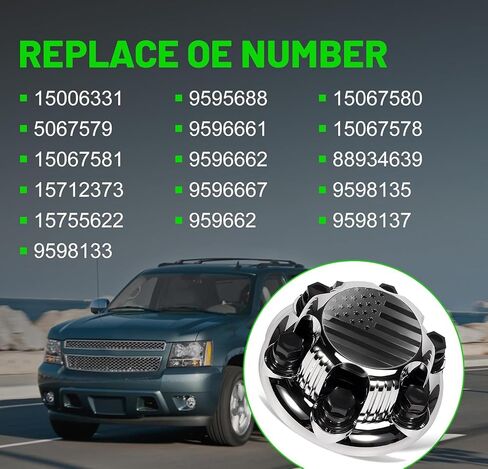 New 6 Lugs Chrome Wheels Center Caps for Silverado/Tahoe/Suburban/Avalanche/Express/Savana/Sierra/Yukon，OEM Replacement Chrome Hub Caps Center Set for 16"/17" Inch Wheel Rims Caps in Saudi Arabia