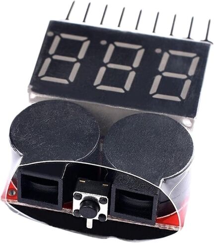 1-8S Lipo Li-ion Fe Battery Voltage 2IN1 Indicator Tester Low Voltage Buzzer Alarm for RC Car Boat LED 3.7-30V Dual Speaker in Saudi Arabia