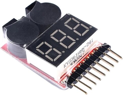 1-8S Lipo Li-ion Fe Battery Voltage 2IN1 Indicator Tester Low Voltage Buzzer Alarm for RC Car Boat LED 3.7-30V Dual Speaker in Saudi Arabia