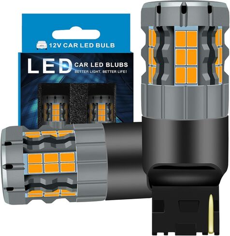 مصابيح إشارة الانعطاف LED 7440 متوافقة مع Honda Odyssey 2005-2010 (أمامي) و1995-2023 (خلفي)، أصفر كهرماني، التوصيل والتشغيل، عبوة من 2 in Kuwait