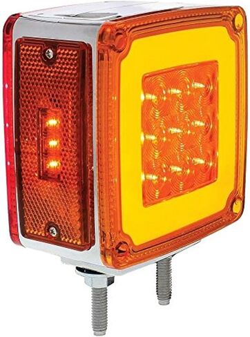 United Pacific 37124 LED Double Face "Glo" Turn Signal Light - Double Stud - Driver, 1 Pack, Chrome in Saudi Arabia