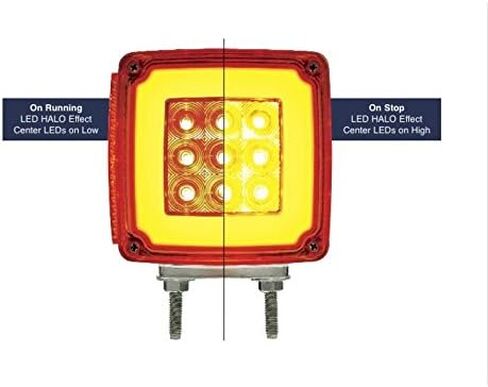 United Pacific 37124 LED Double Face "Glo" Turn Signal Light - Double Stud - Driver, 1 Pack, Chrome in Saudi Arabia