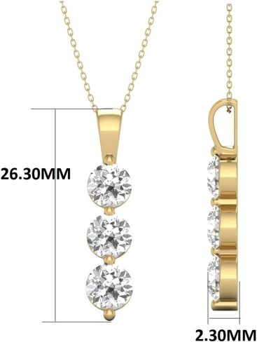 قلادة TimeLess Classics للسيدات من 1 إلى 2 قيراط TW Lab Grown Diamond وثلاثة أحجار متوفرة بالذهب الأبيض والأصفر عيار 10 قيراط in Kuwait