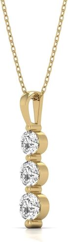 قلادة TimeLess Classics للسيدات من 1 إلى 2 قيراط TW Lab Grown Diamond وثلاثة أحجار متوفرة بالذهب الأبيض والأصفر عيار 10 قيراط in Kuwait