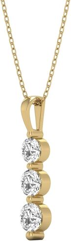 قلادة TimeLess Classics للسيدات من 1 إلى 2 قيراط TW Lab Grown Diamond وثلاثة أحجار متوفرة بالذهب الأبيض والأصفر عيار 10 قيراط in Kuwait