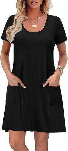 Dresses for Woman Solid Color Elegant Classy Dresses Square Neck Short Sleeve Elegant Flowy Sundresses Plus Size in Saudi Arabia