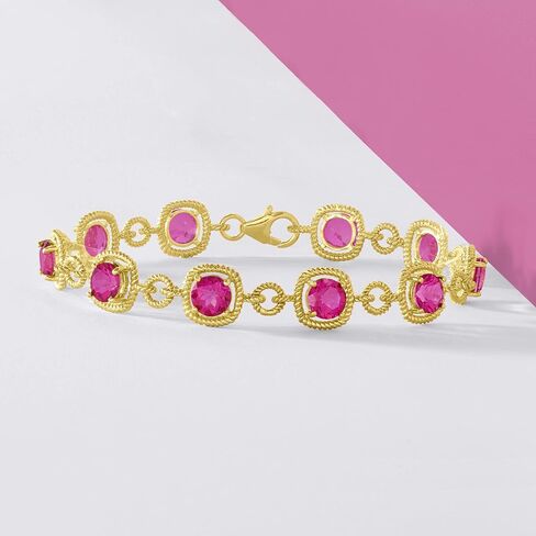 Ross-Simons Oval Gemstone Bracelet in 18kt Gold Over Sterling in Saudi Arabia