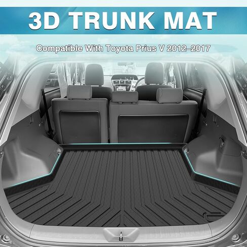 Mixsuper Custom Fit Cargo Liner for 2012-2017 Toyota Prius V, All Weather Rear Cargo Mat Trunk Liners Tray Black in Saudi Arabia